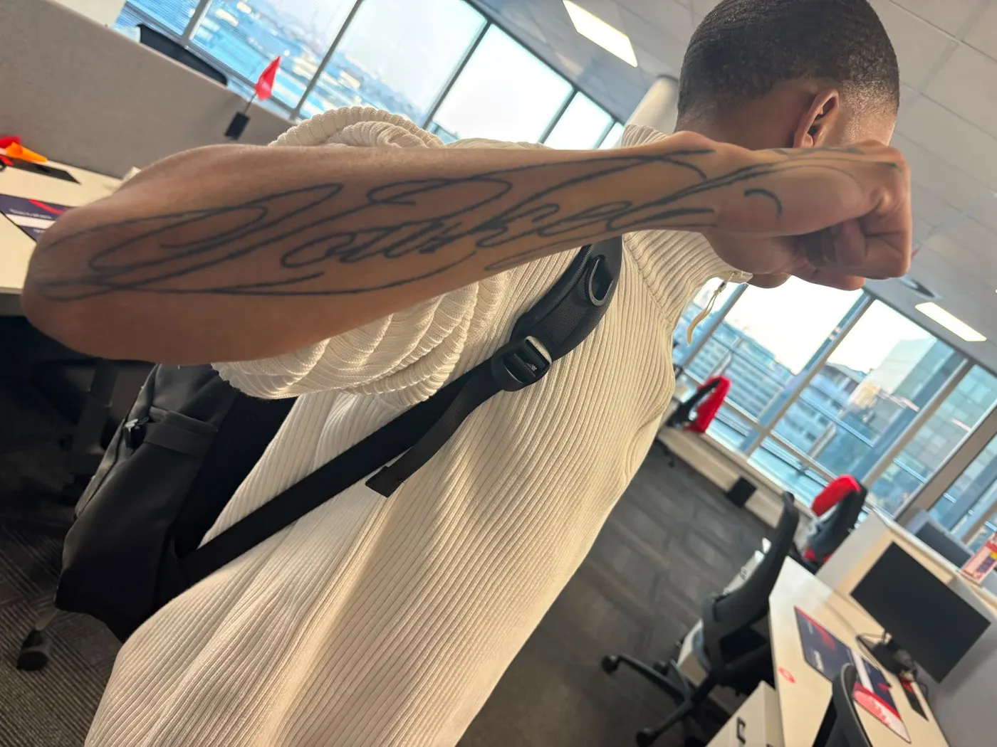Forearm script — tattoo by Lilita Mandita