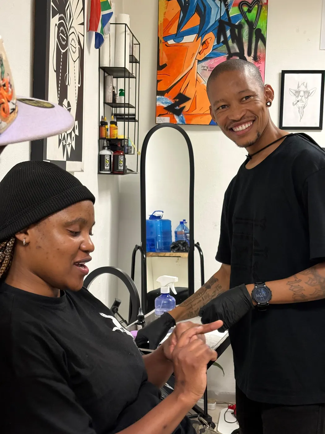 Payne & a client — In the studio by BlaQ Feather