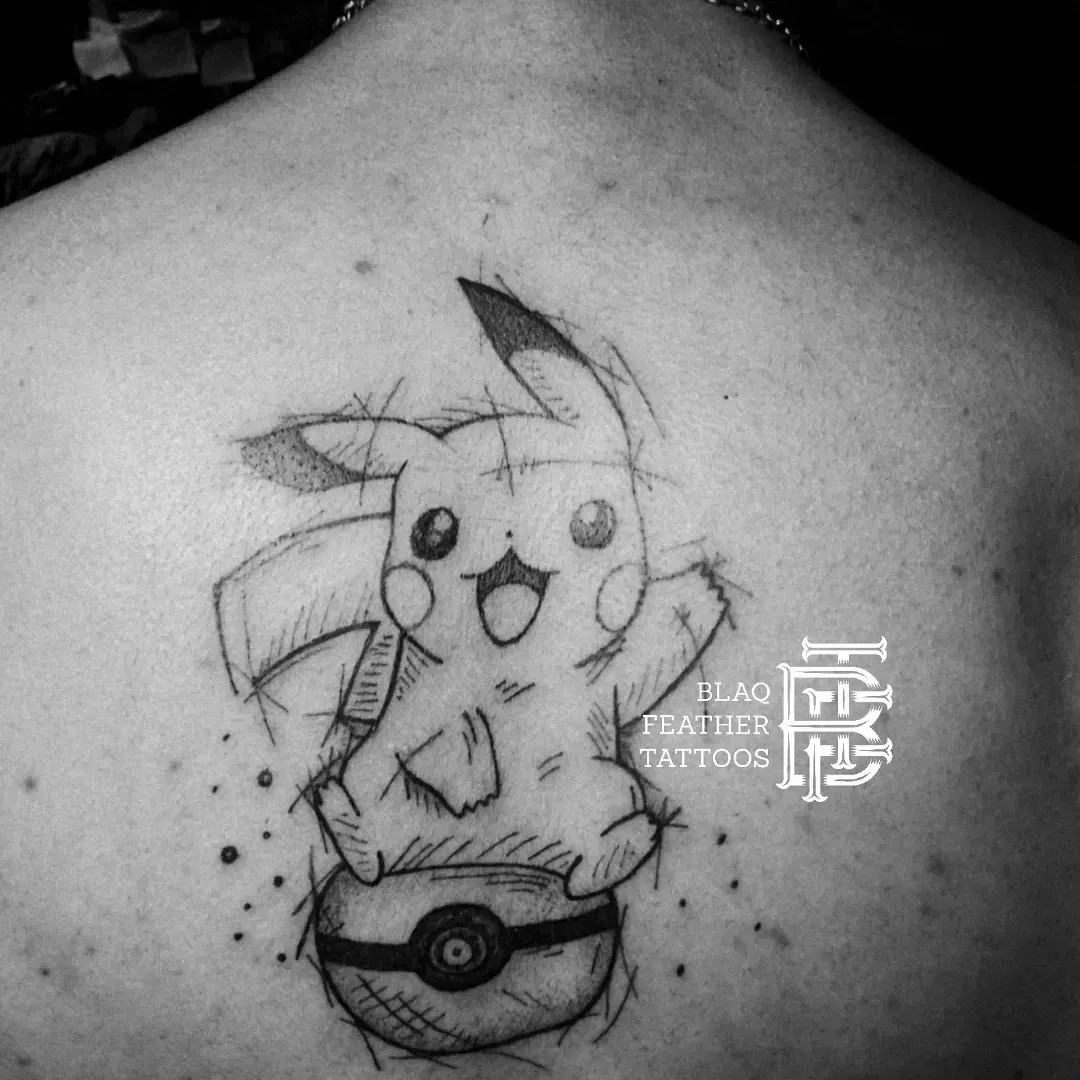 Sketch-style Pikachu — Illustrative by BlaQ Feather