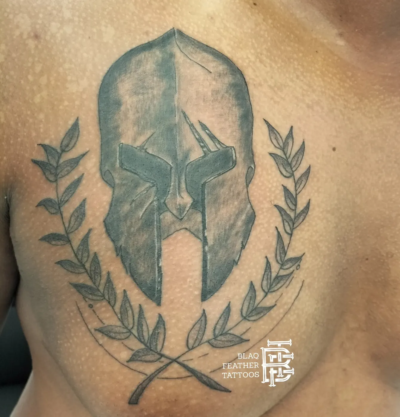 Spartan — Blackwork by BlaQ Feather